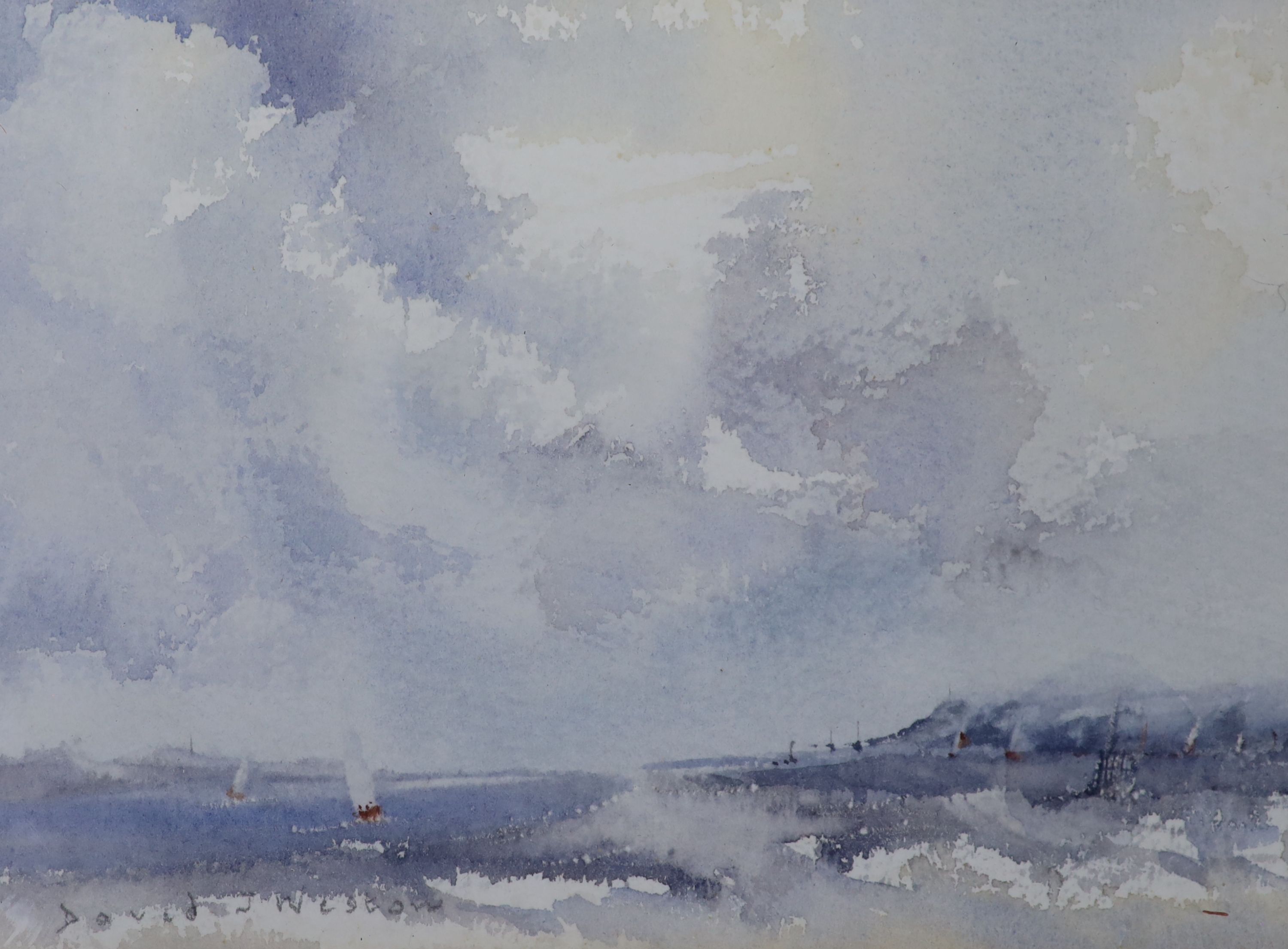 David J. Weston, watercolour, Rough on The Barr, signed, 12 x 17cm and seven other pictures